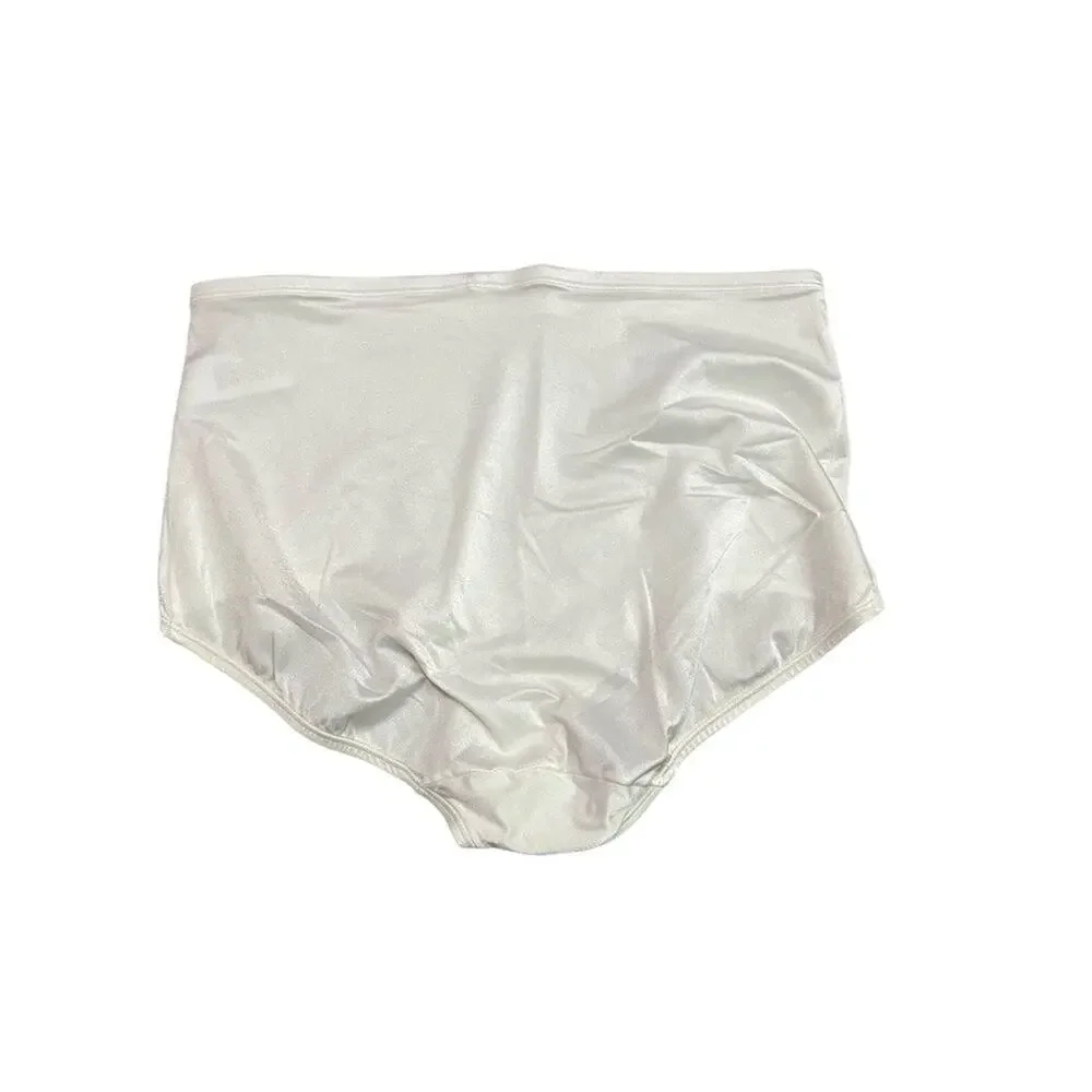 Vintage Sears Shiny White Granny Panty Style 49604 3XL Set of 2